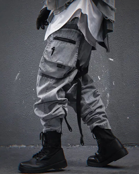 Pantalons Techwear Gris Élégants - pantalons techwear - Pantalons Techwear Gris Élégants pour un Style Urbain