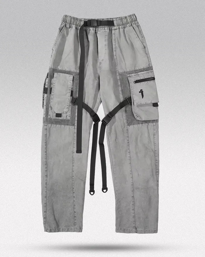 Pantalons Techwear Gris Élégants -  style minimaliste - Pantalons Techwear Gris Élégants pour un Style Urbain