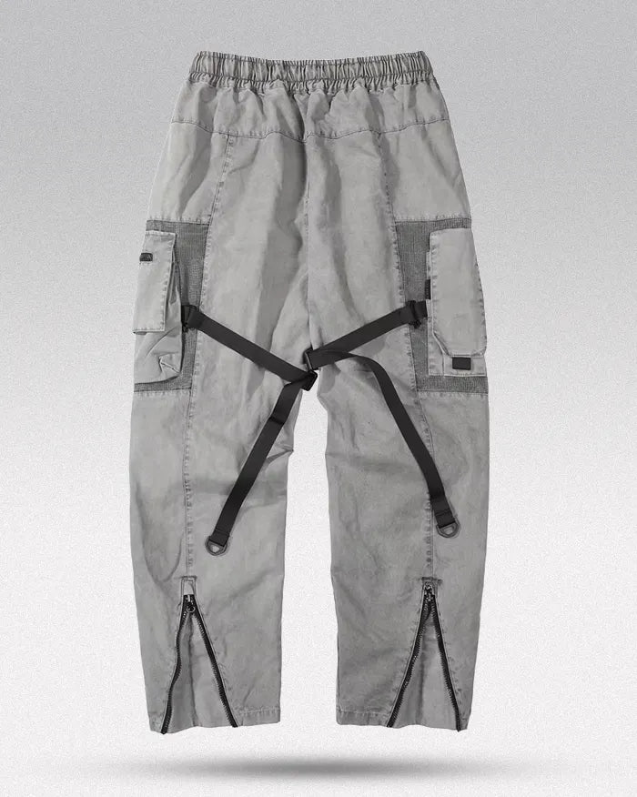 Pantalons Techwear Gris Élégants -  vêtements élégants - Pantalons Techwear Gris Élégants pour un Style Urbain