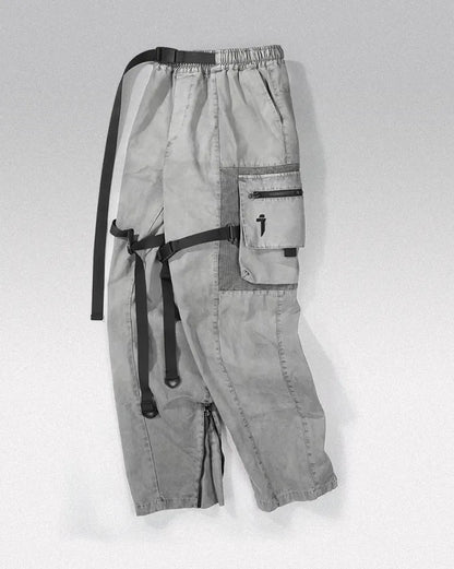 Pantalons Techwear Gris Élégants -  vêtements pour aventures urbaines - Pantalons Techwear Gris Élégants pour un Style Urbain