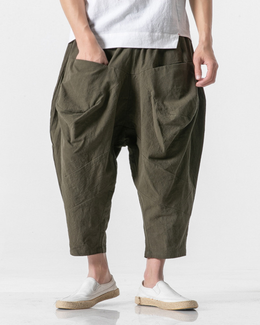 Pantalons Urbains Amples Chic - pantalons hakama - Pantalons Amples Chic Techwear pour un Style Urbain