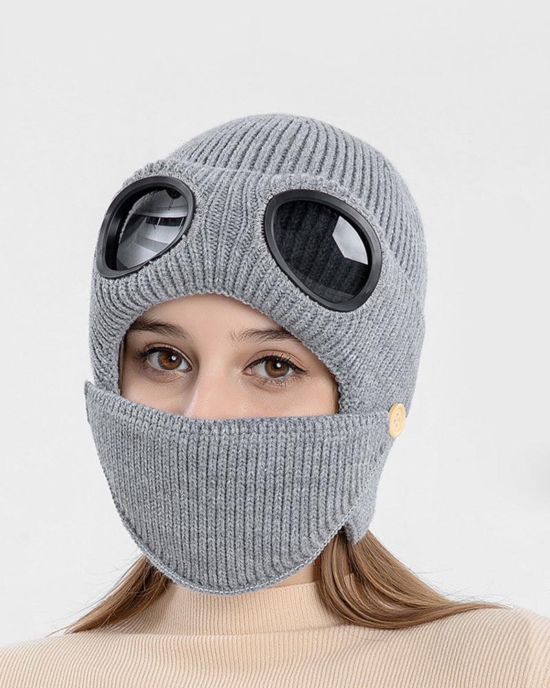Masque de ski en tricot chaud & bonnet