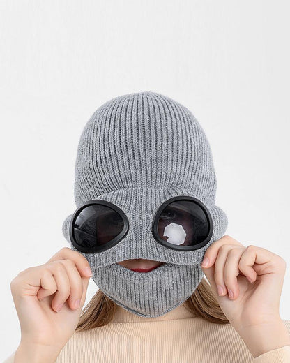 Masque de ski en tricot chaud & bonnet