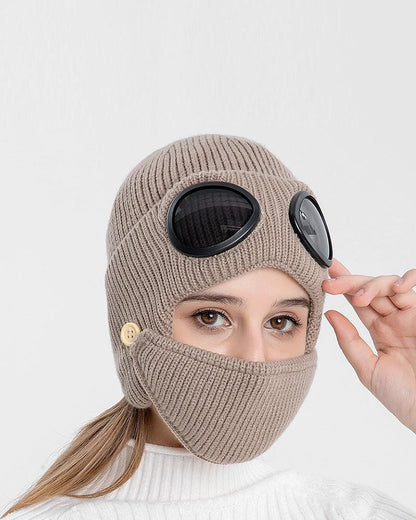 Masque de ski en tricot chaud & bonnet