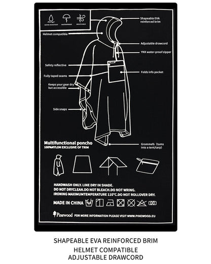 Poncho de Pluie 3L Tout Temps - poncho léger pour camping - Poncho de pluie léger et multifonctionnel pour les aventuriers