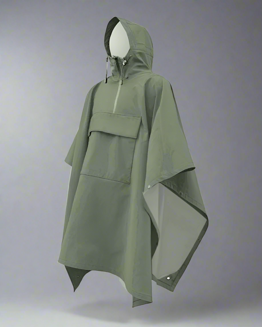 Poncho de Pluie 3L Tout Temps -  multifonctionnel - Poncho de pluie léger et multifonctionnel pour les aventuriers