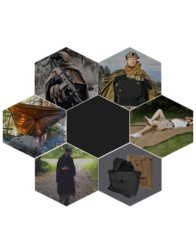 Poncho de Pluie 3L Tout Temps -  multifonctionnel - Poncho de pluie léger et multifonctionnel pour les aventuriers