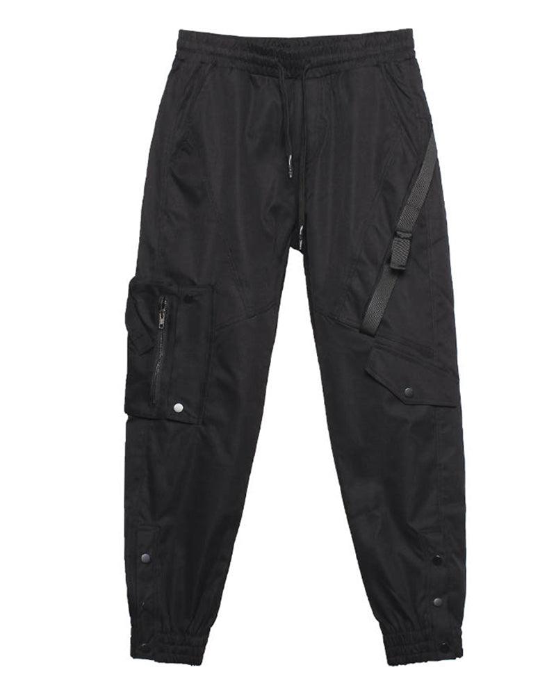 Pantalons cargo slim noirs élégants
