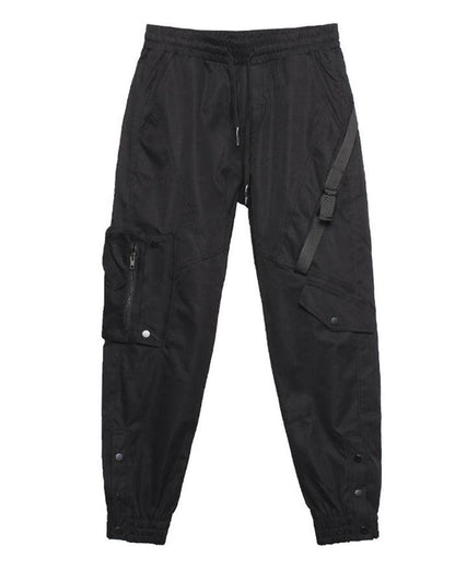 Pantalons cargo slim noirs élégants