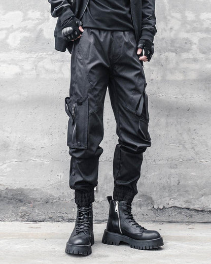 Pantalons cargo slim noirs élégants