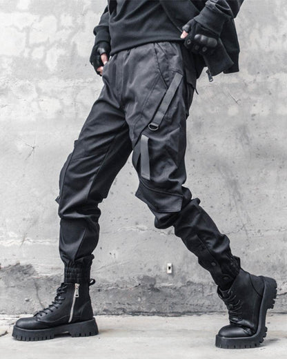 Pantalons cargo slim noirs élégants