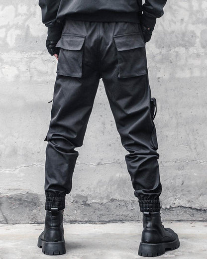 Pantalons cargo slim noirs élégants