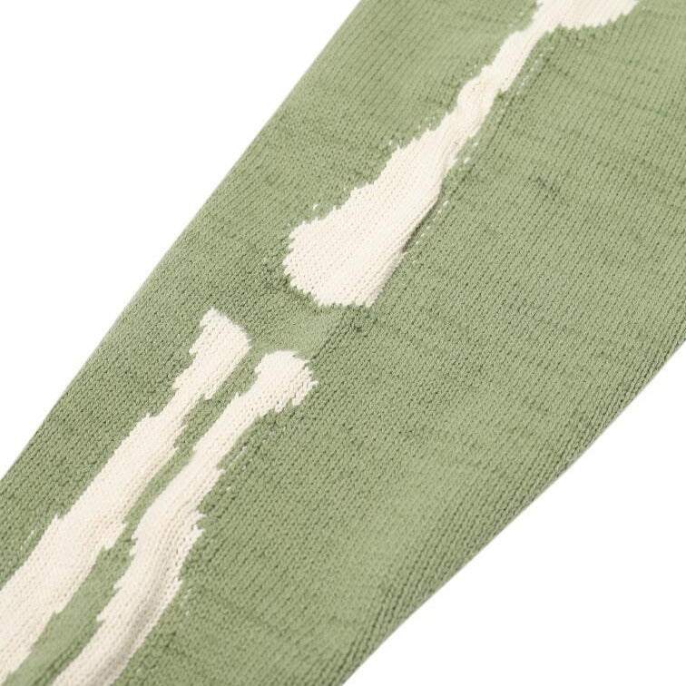 Pull vert avec motif de squelette -  motif de squelette - Pull vert à motif de squelette pour un look unique