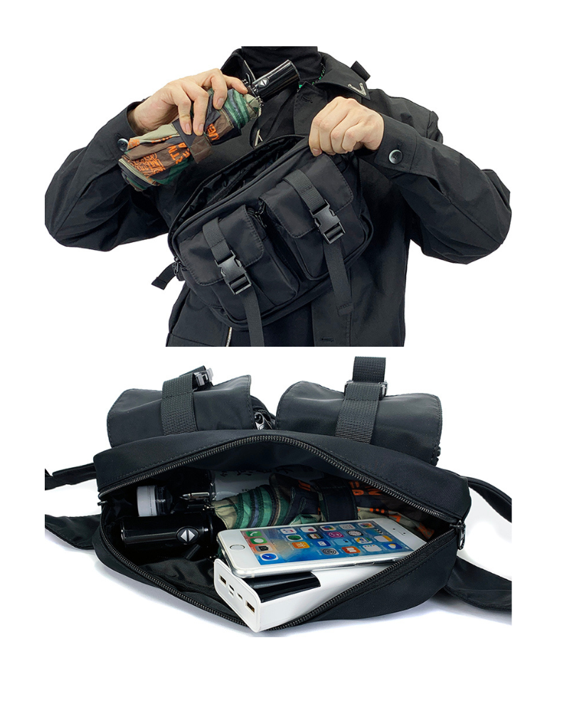 Sac à bandoulière en nylon multifonctionnel -  sac pour déplacements quotidiens - Sac à bandoulière en nylon multifonctionnel et imperméable