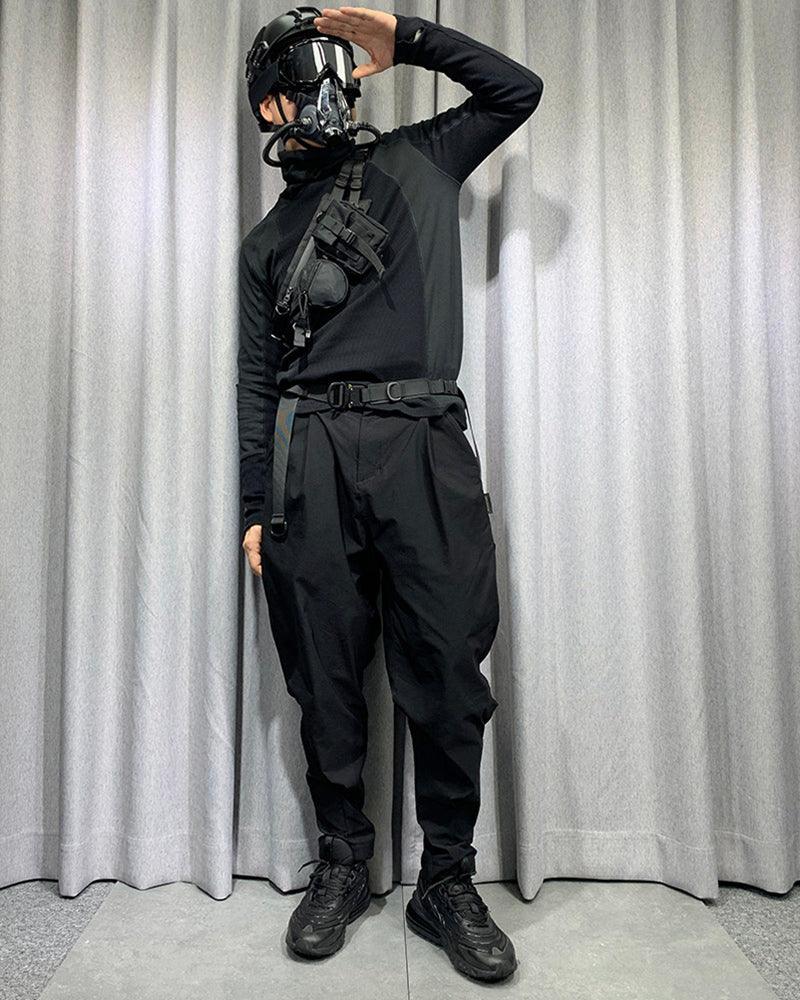 Sac à bandoulière noir chic -  accessoire chic - Sac à bandoulière noir chic pour le techwear