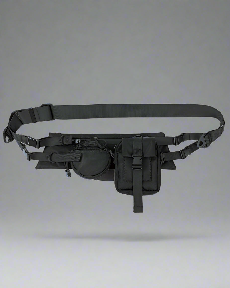 Sac à bandoulière noir chic - sac bandoulière - Sac à bandoulière noir chic pour le techwear