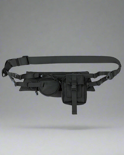 Sac à bandoulière noir chic - sac bandoulière - Sac à bandoulière noir chic pour le techwear