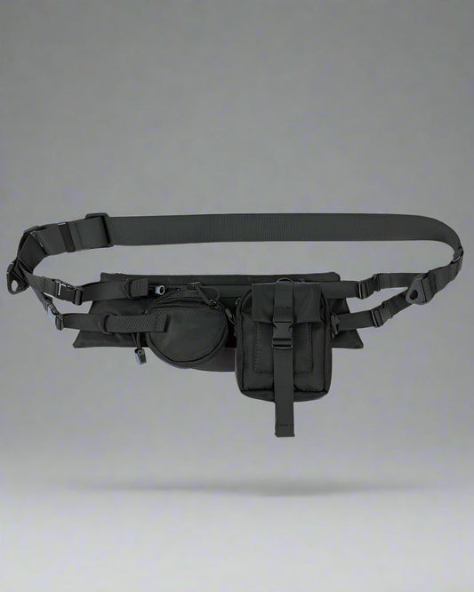 Sac à bandoulière noir chic - sac bandoulière - Sac à bandoulière noir chic pour le techwear