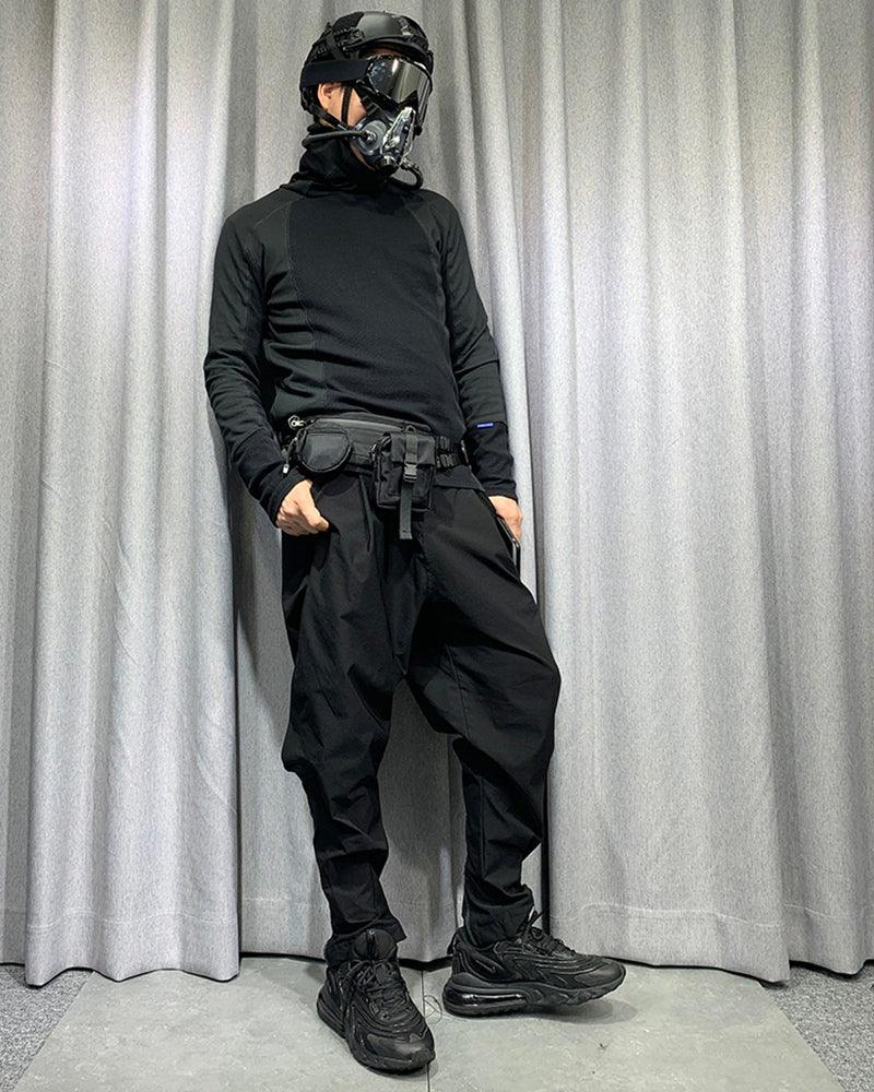 Sac à bandoulière noir chic -  sac gothique - Sac à bandoulière noir chic pour le techwear
