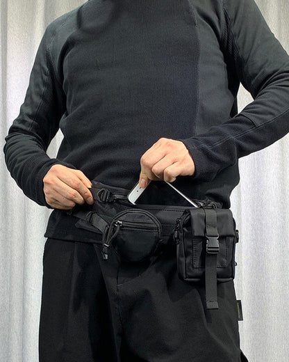 Sac à bandoulière noir chic -  sac gothique - Sac à bandoulière noir chic pour le techwear
