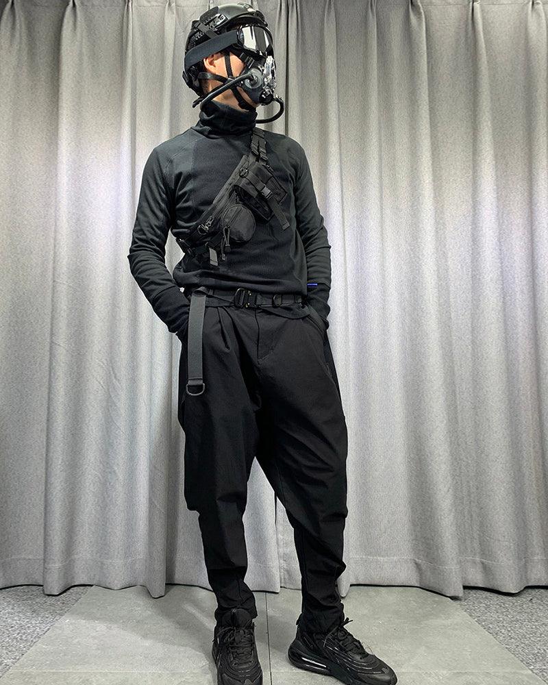 Sac à bandoulière noir chic - sac techwear - Sac à bandoulière noir chic pour le techwear