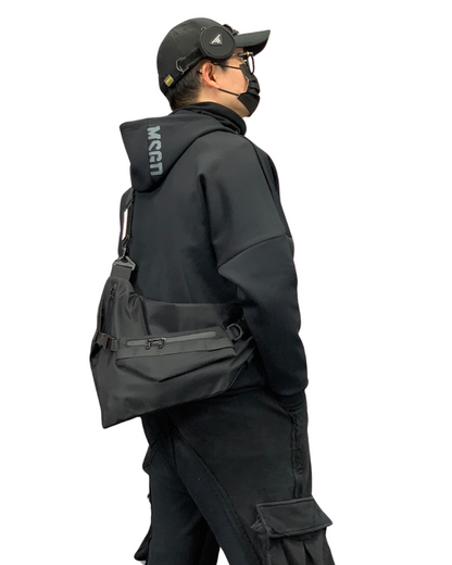 Sac à bandoulière noir multi-usages - sac de poitrine - Sac à bandoulière noir polyvalent pour toutes vos activités
