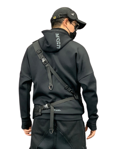 Sac à bandoulière noir multi-usages -  sac imperméable - Sac à bandoulière noir polyvalent pour toutes vos activités