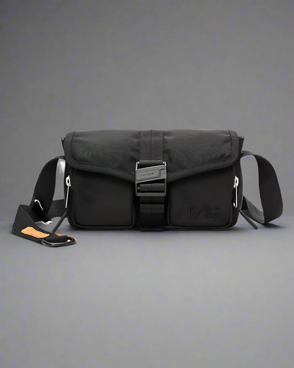 Sac Bandoulière Prêt pour l'Aventure - accessoire pratique - Sac bandoulière techwear noir pour vos aventures quotidiennes