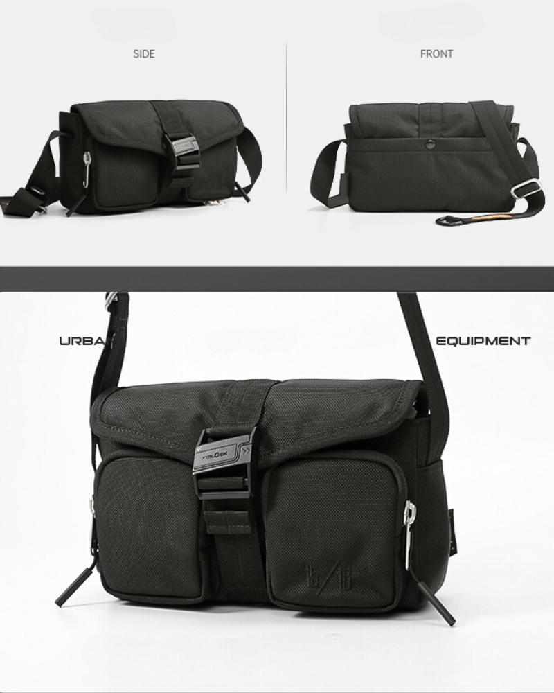 Sac Bandoulière Prêt pour l'Aventure -  sac techwear - Sac bandoulière techwear noir pour vos aventures quotidiennes
