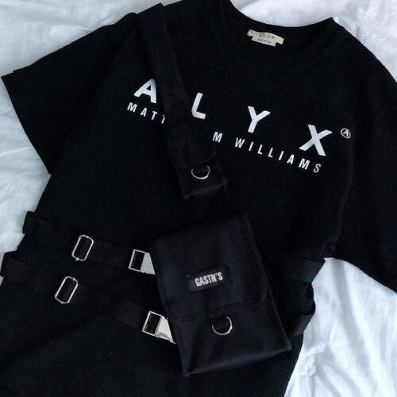 Sac à bandoulière urbain polyvalent -  sacs techwear - Sac à bandoulière urbain noir avec sangle réglable