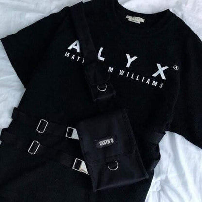 Sac à bandoulière urbain polyvalent -  sacs techwear - Sac à bandoulière urbain noir avec sangle réglable