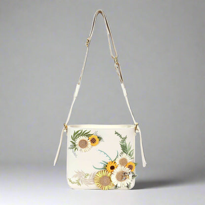 Sac brodé de tournesol chic - design floral brodé - Sac brodé de tournesol chic pour un style bohème élégant