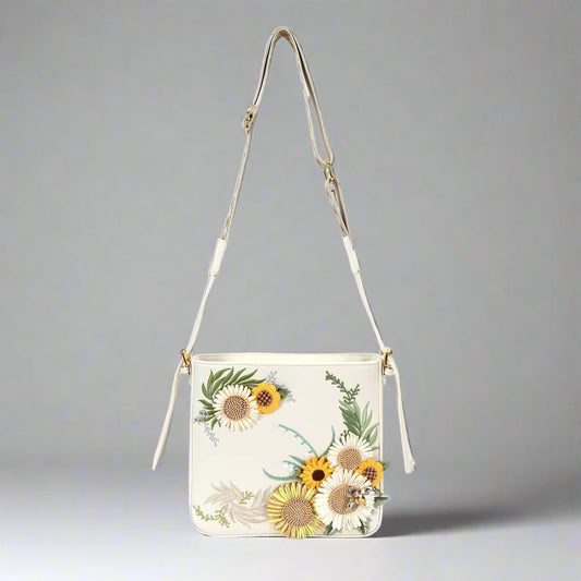 Sac brodé de tournesol chic - design floral brodé - Sac brodé de tournesol chic pour un style bohème élégant