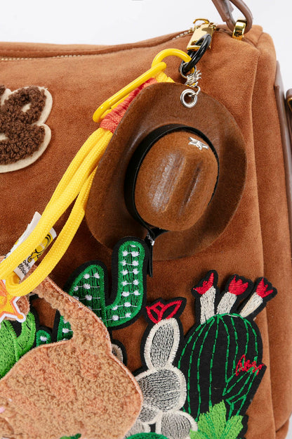 Sac de Plage Inspiré de Galerie -  sac avec accents décoratifs - Sac de Plage Élégant avec Broderie Désert