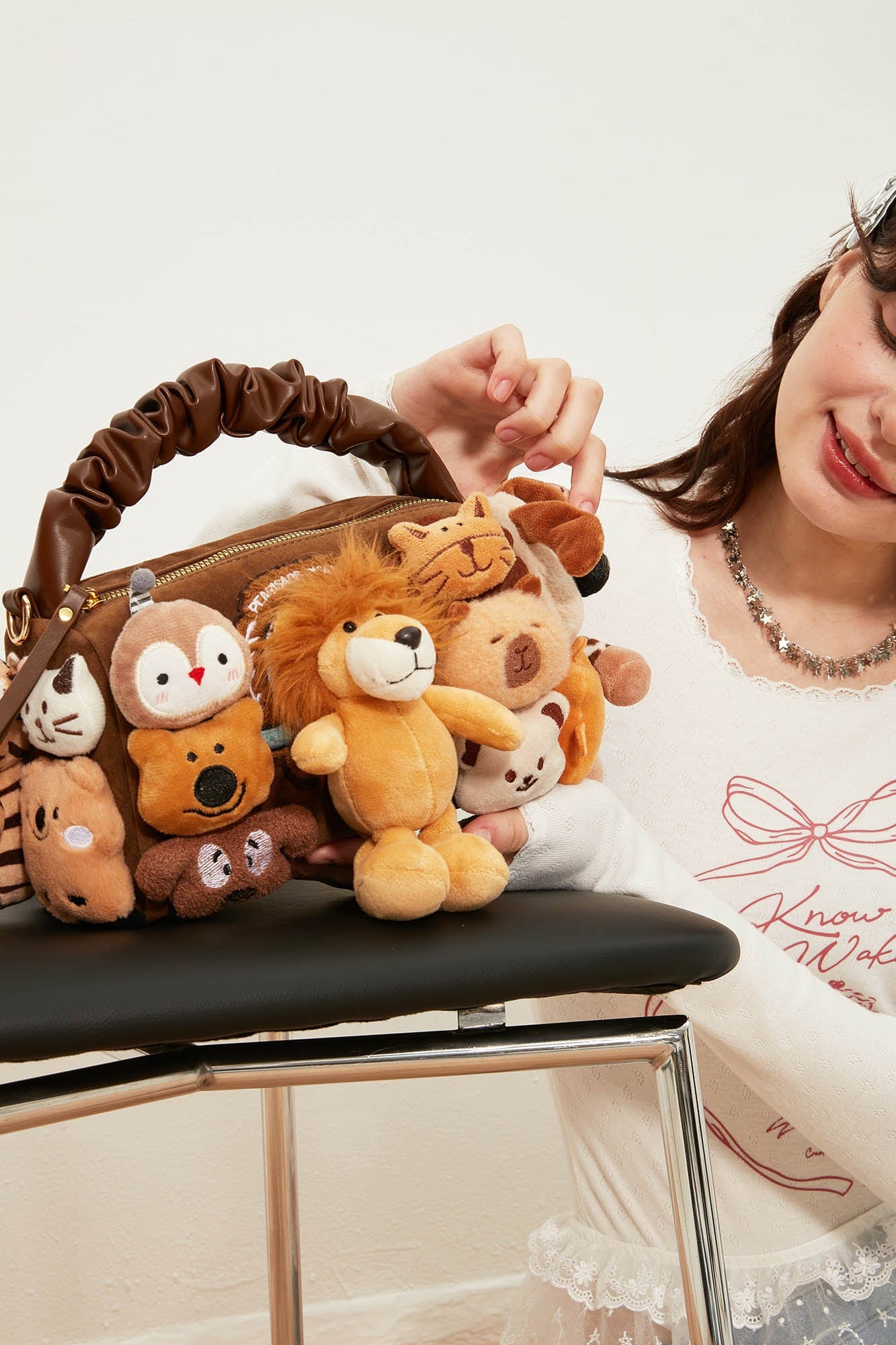 Sac de transport pour animaux en peluche charmant - sac avec compartiments