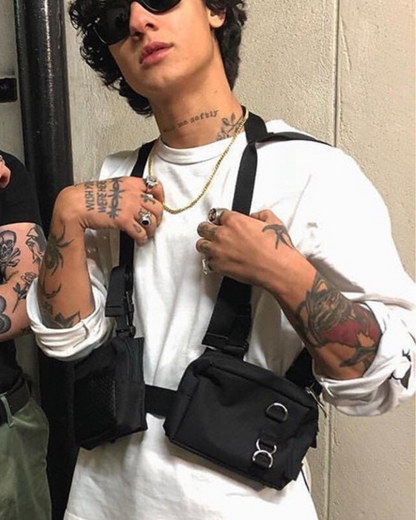 Sac à dos compact multi-usage -  bandoulière ajustable - Sac à dos compact noir avec bandoulière ajustable