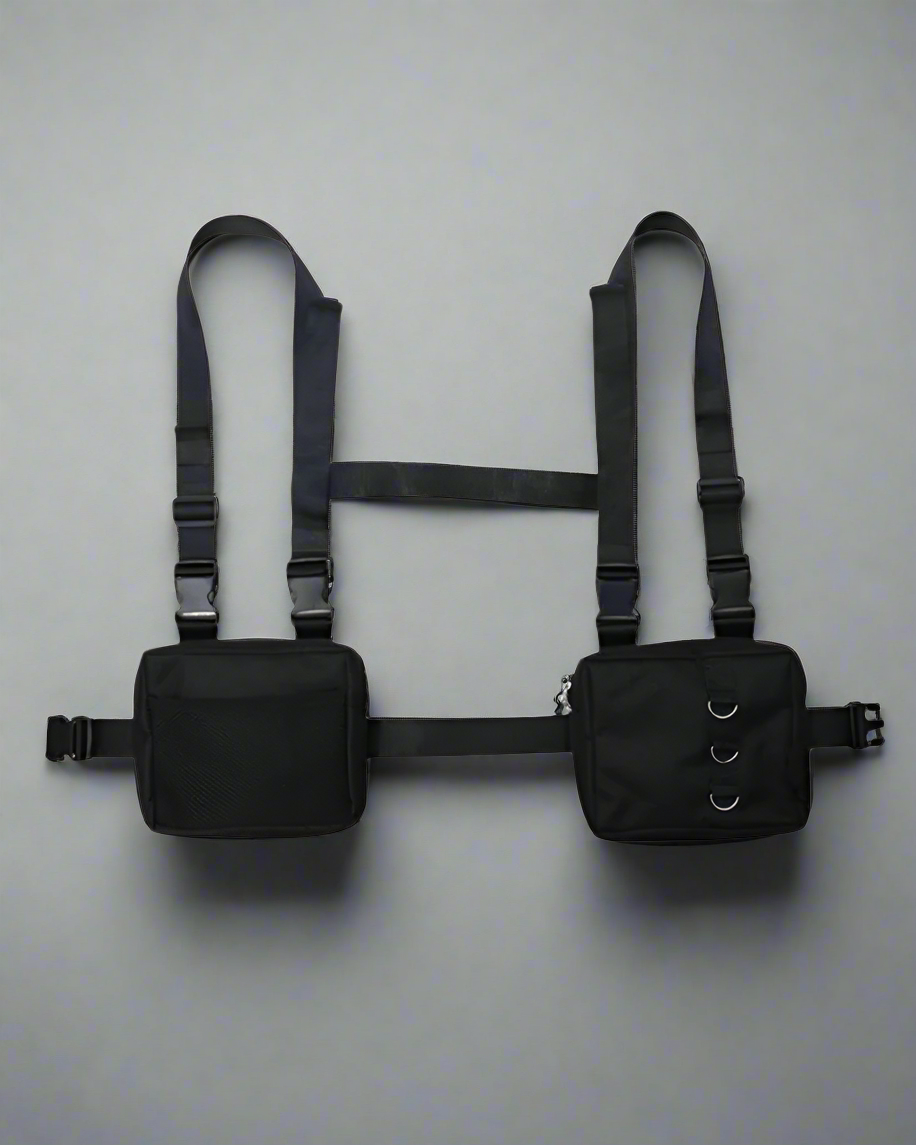 Sac à dos compact multi-usage - sac de poitrine - Sac à dos compact noir avec bandoulière ajustable