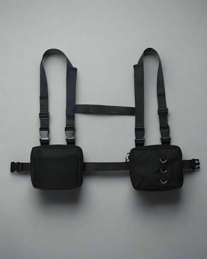 Sac à dos compact multi-usage - sac de poitrine - Sac à dos compact noir avec bandoulière ajustable