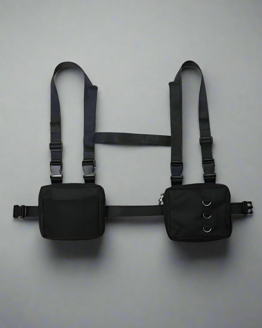 Sac à dos compact multi-usage - sac de poitrine - Sac à dos compact noir avec bandoulière ajustable