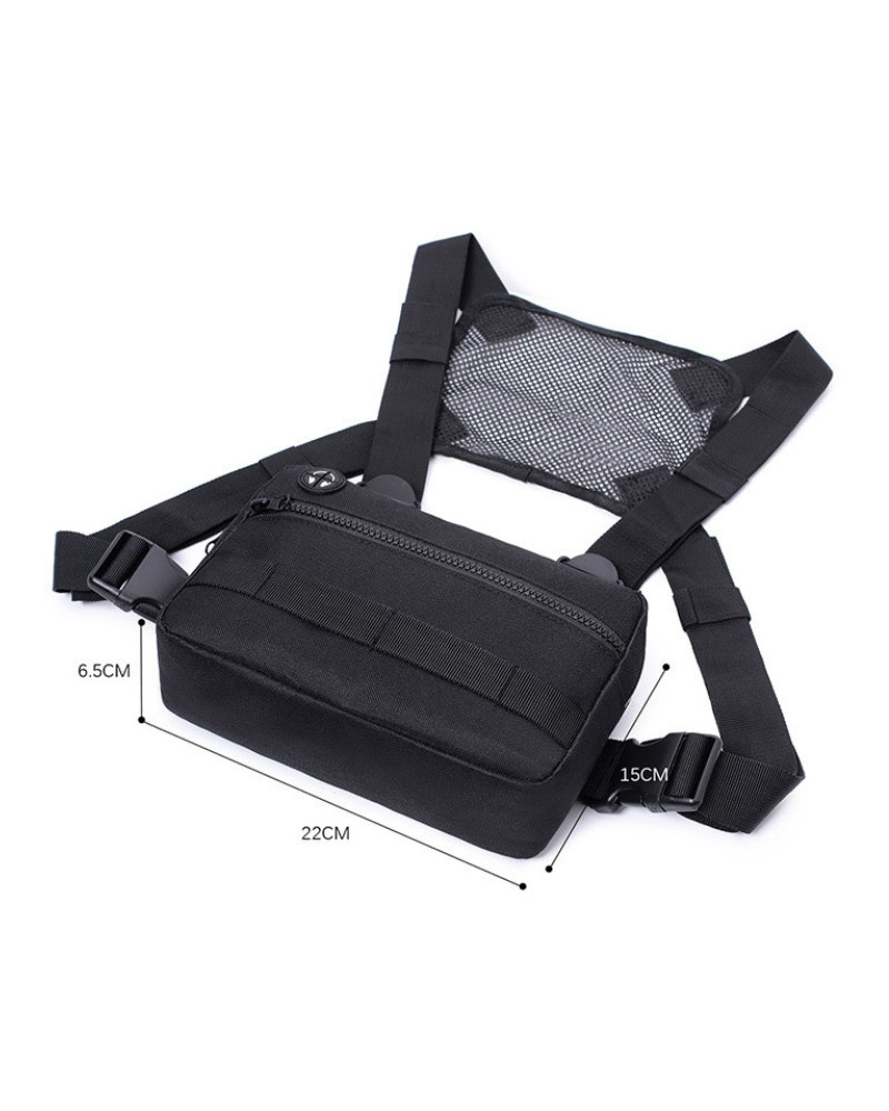 Sac à dos en maille stylé avec fermeture éclair -  noir