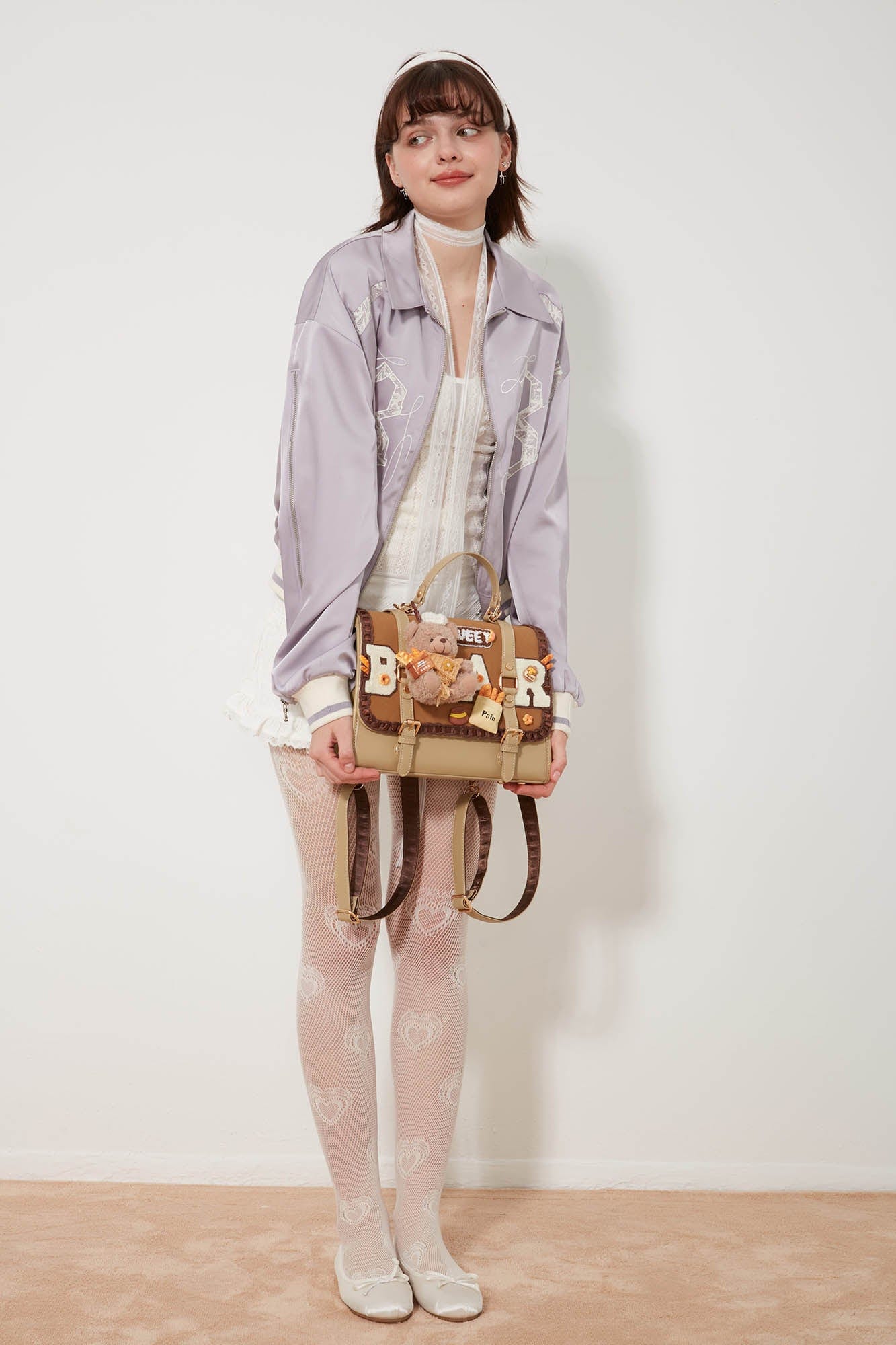 Sac à dos en peluche avec rabat -  boulangerie - Sac à dos en peluche au design ours pour enfants