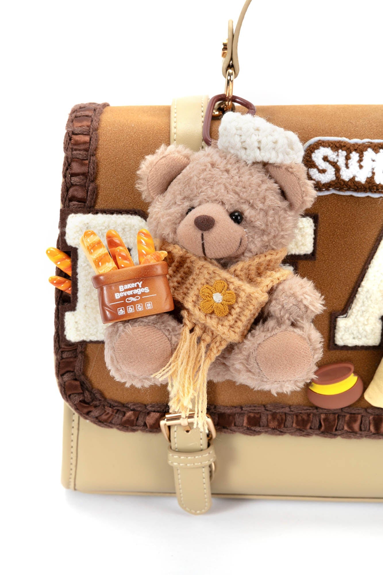 Sac à dos en peluche avec rabat -  boulangerie - Sac à dos en peluche au design ours pour enfants