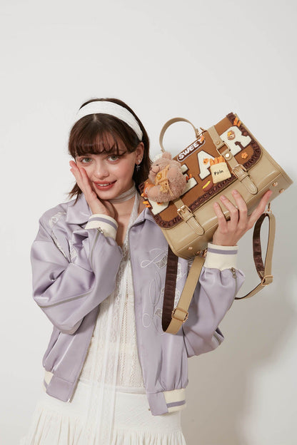 Sac à dos en peluche avec rabat -  dessin ours - Sac à dos en peluche au design ours pour enfants