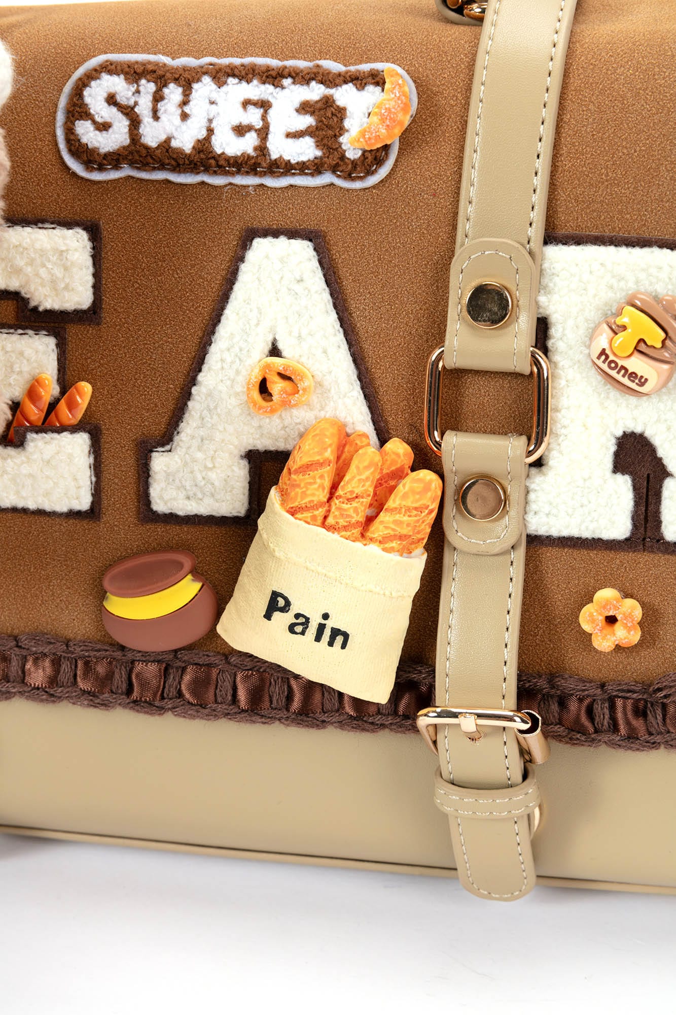 Sac à dos en peluche avec rabat -  dessin ours - Sac à dos en peluche au design ours pour enfants