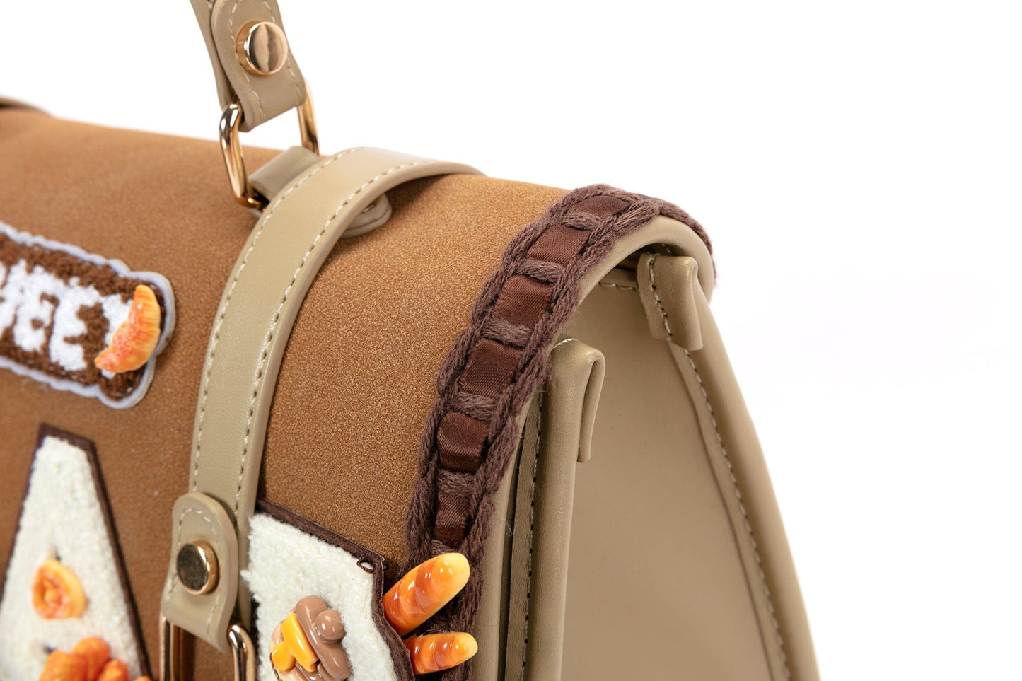 Sac à dos en peluche avec rabat -  sac à dos beige - Sac à dos en peluche au design ours pour enfants