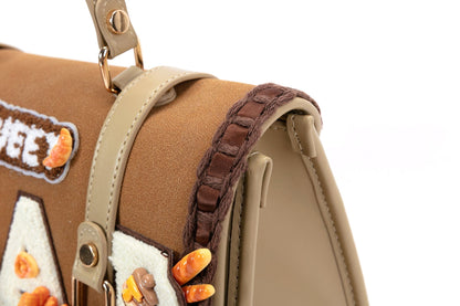 Sac à dos en peluche avec rabat -  sac à dos beige - Sac à dos en peluche au design ours pour enfants