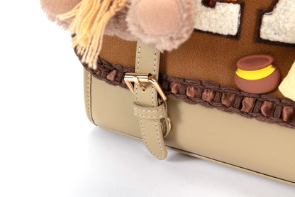 Sac à dos en peluche avec rabat -  sac à dos design - Sac à dos en peluche au design ours pour enfants