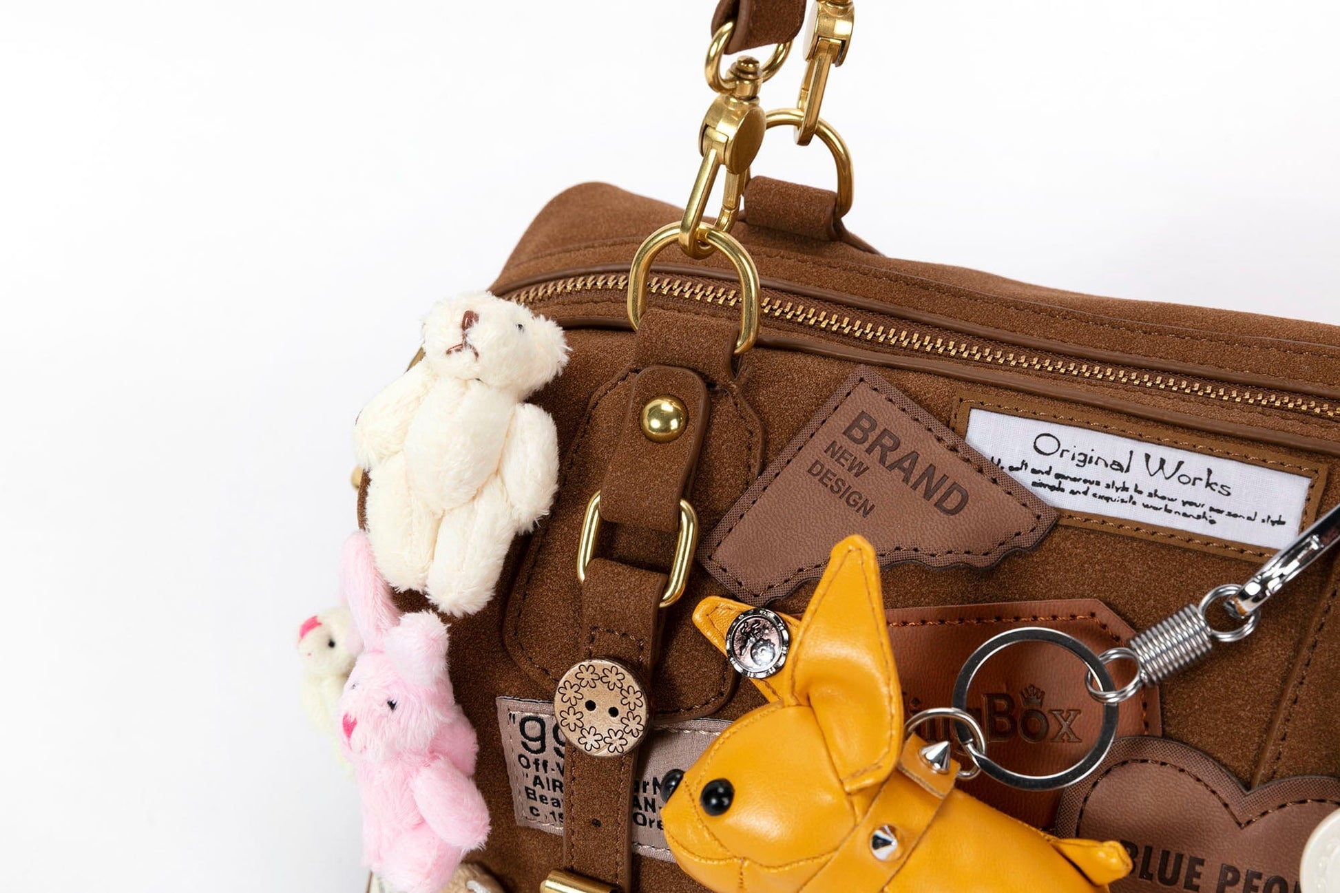 Sac à Dos Éléphant Charmant - sac à dos en suède - Sac à Dos Éléphant avec Détails en Peluche