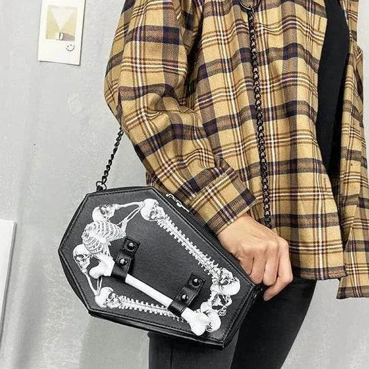 Sac en forme de cercueil gothique - sac en cuir - Sac gothique en forme de cercueil pour un style audacieux