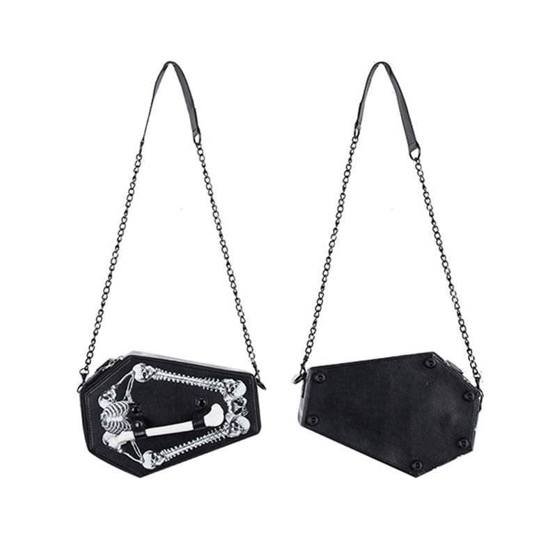 Sac en forme de cercueil gothique -  style streetwear - Sac gothique en forme de cercueil pour un style audacieux